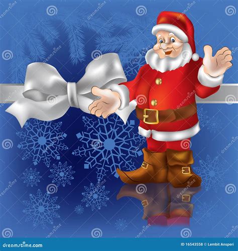 Christmas Gift Santa Claus On A Blue Royalty Free Stock Photos - Image ...