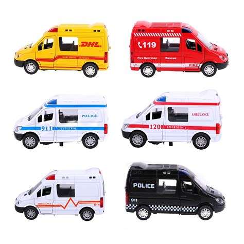 Force Control Pull Back Alloy Car Toys Police Car Ambulance Fire Fighting Truck Model Toys ...