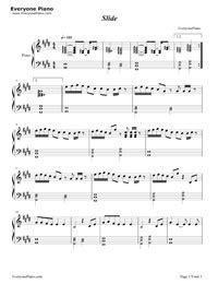 Slide-Calvin Harris- Free Piano Sheet Music & Piano Chords