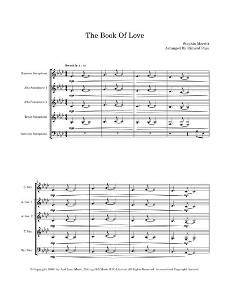 The Book Of Love Sheet Music | Peter Gabriel | Woodwind Ensemble