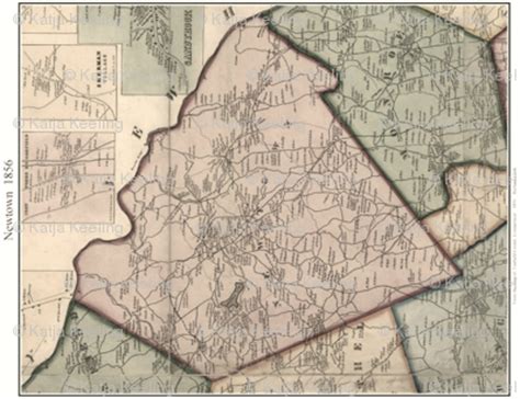 Map of Newtown, CT fabric - dualsunsdesign - Spoonflower