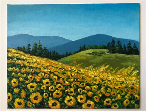 Sunflower Field Drawing