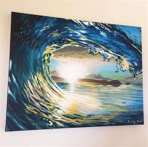 Acrylic ocean wave painting I did in 2018 : r/painting