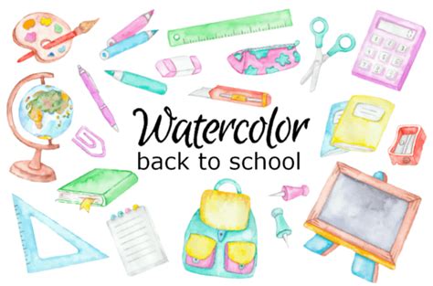 Watercolor Clipart Back to School Graphic by goodfairyclipart · Creative Fabrica