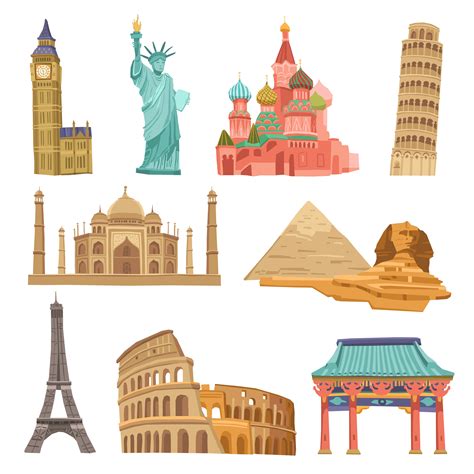 World Landmarks Set 462266 Vector Art at Vecteezy