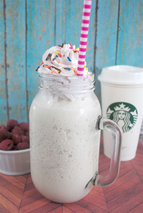 Copycat Starbucks Birthday Cake Frappuccino Frozen Coffee Beverage