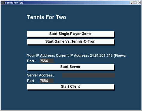 Tennis for Two Simulator (2005) - MobyGames