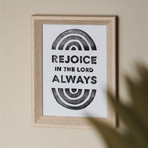 Rejoice in the Lord Always Original Block Print