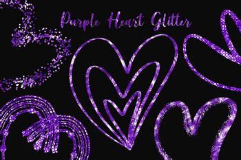 Purple Glitter Heart Clipart by PinkPearly Design | TPT