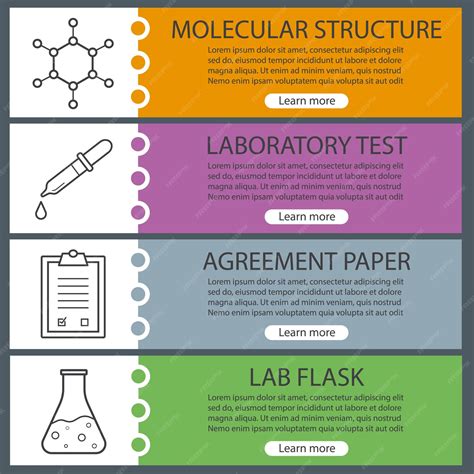 Premium Vector | Science lab banner templates set