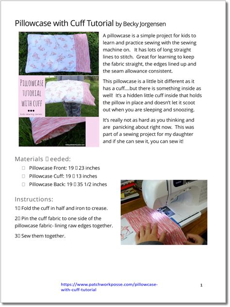 Pillowcase with Cuff - pdf tutorial – Patchwork Posse