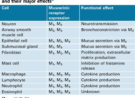 Table I from Acetylcholine beyond bronchoconstriction: roles in ...