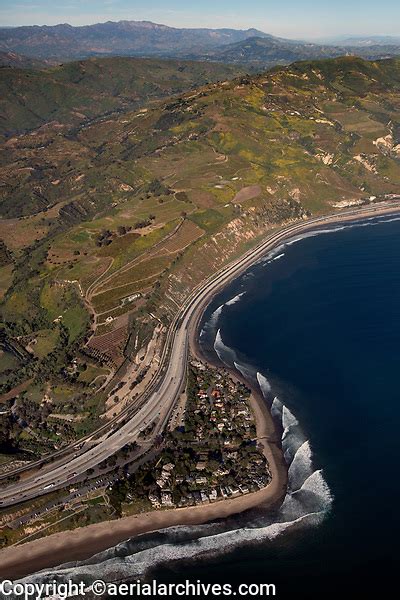 aerial photograph of Rincon Point and Rincon Beach Park, Santa Barbara County, California in ...