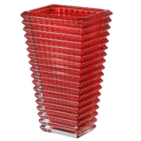 MCMCNCUIU Crystal Vase, Red Glass Vase, Heavy Duty Glass Vase, Vases for Centerpieces, Flower ...