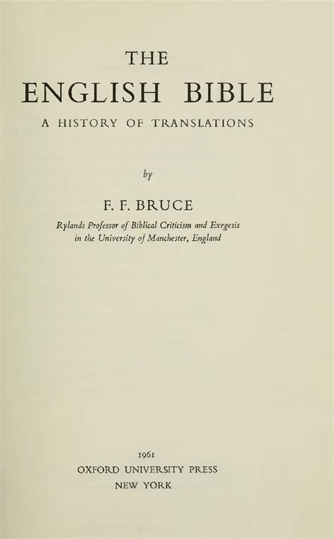 The English Bible, A History of Translations | Plymouth Brethren Archive