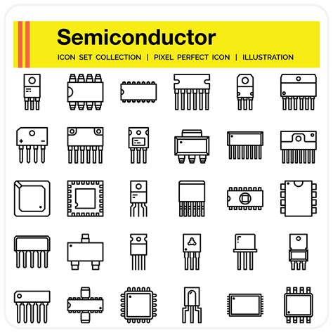 conjunto de iconos de semiconductores 2181826 Vector en Vecteezy