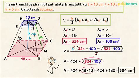 Volumul trunchiului de piramidă. Matematica clasa a 8-a