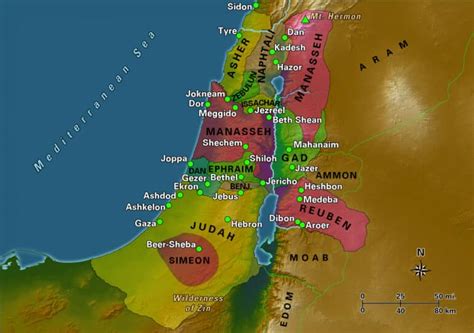 Twelve Tribes Map - Bible Odyssey