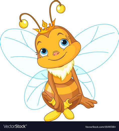 Cute queen bee Royalty Free Vector Image - VectorStock