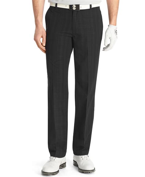 Izod Linear Flat-front Performance Golf Pants in Black for Men | Lyst