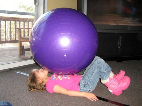 Maria playing with my exercise ball | I have a 26" exercise … | Flickr