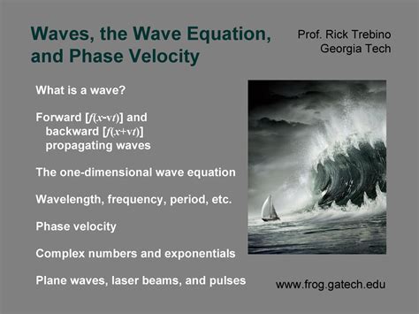 Lecture slides, lecture 2 - Waves, the wave equation, and phase velocity - Waves, the Wave ...