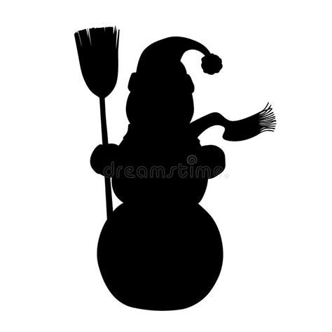 Beautiful Christmas Vector Silhouette of Decorated Snowman with a Hat ...