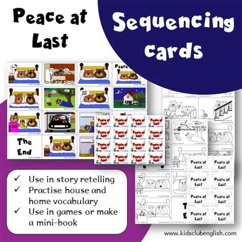 Peace at Last Sequencing cards - Kids Club English