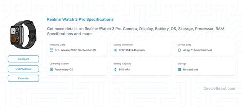 Realme Watch 3 Pro Specifications | DeviceBeast.com