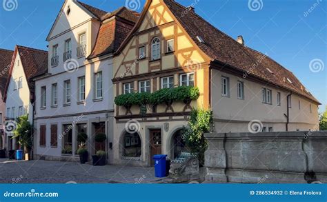 German Traditional Architecture Half-timbered Houses in Historical Center Rothenburg Ob Der ...