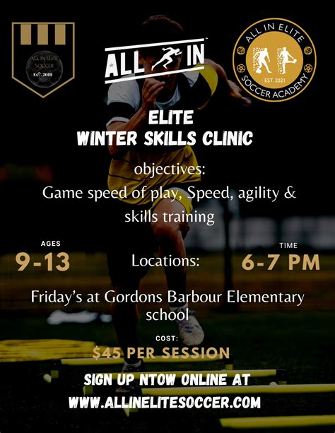 ALL IN ELITE SOCCER ACADEMY - ELITE WINTER SKILLS CLINIC - Louisa ...