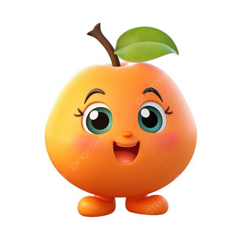 Cute Cartoon Character Apricot, Cute Clipart, Cartoon Clipart ...