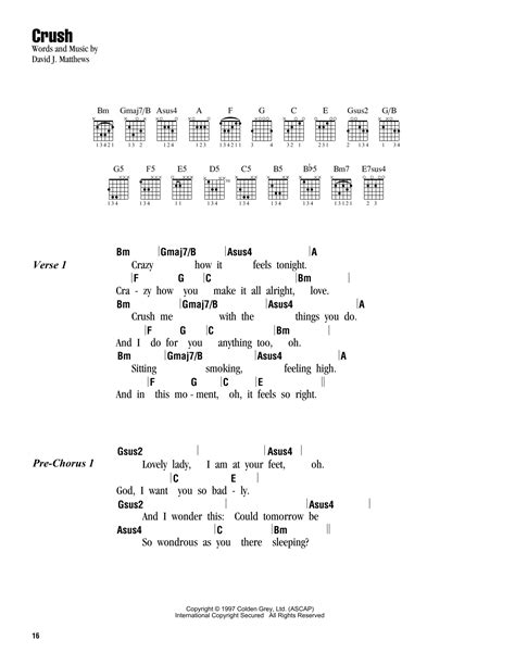 Crush by Dave Matthews Band - Guitar Chords/Lyrics - Guitar Instructor