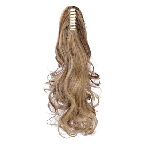 Qunlinta 18 Curly Wavy Ponytail Extension - Ash Blonde & Light Brown ...