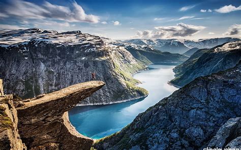 HD wallpaper: body of water, nature, landscape, mountains, jumping ...