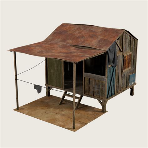 3D model Old wooden shack VR / AR / low-poly | CGTrader