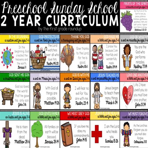 Preschool Sunday School Schedule - Firstgraderoundup