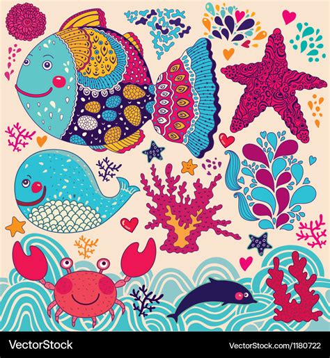 Under sea design Royalty Free Vector Image - VectorStock