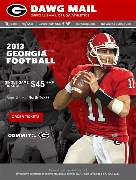 University of Georgia - promoting single game tickets | Georgia bulldogs, Georgia football ...