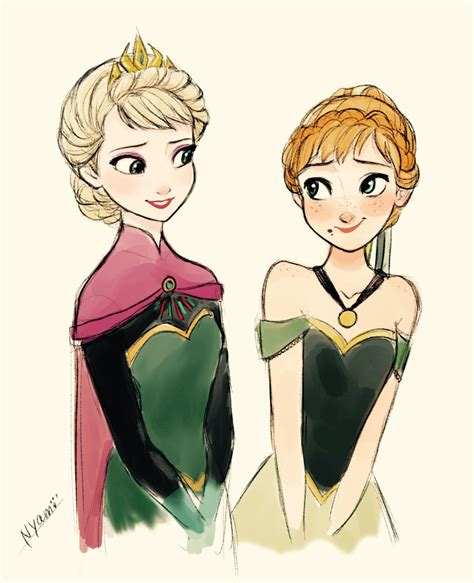 Frozen Anna And Elsa Drawing | Free download on ClipArtMag