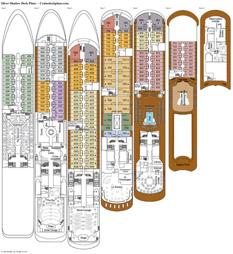 Silver Shadow Deck Plan Silversea Plans: Ship Layout, Staterooms & Map