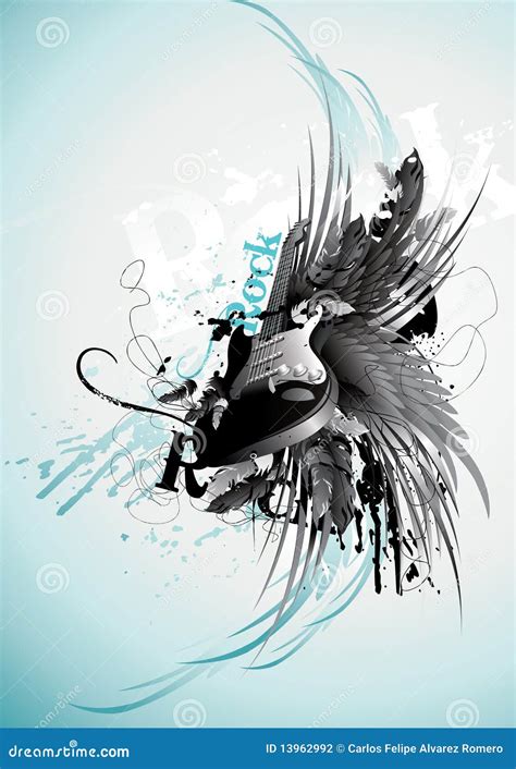 Vector music illustration stock vector. Illustration of wing - 13962992