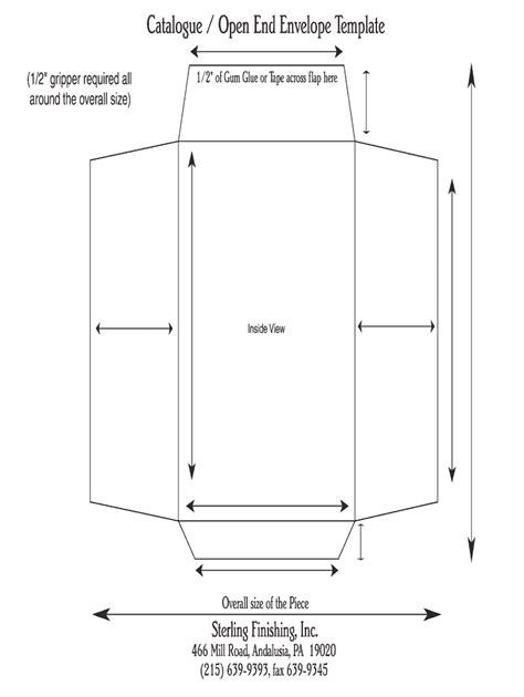 Fillable Online Catalogue / Open End Envelope Template Fax Email Print - pdfFiller