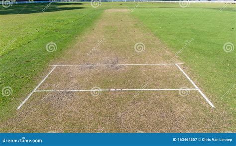 Cricket Pitch Wicket Grass Field Outdoors Stock Image - Image of sport ...