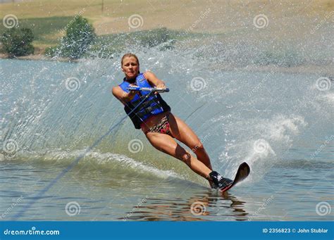 Beautiful Woman Waterskiing Stock Photos - Image: 2356823