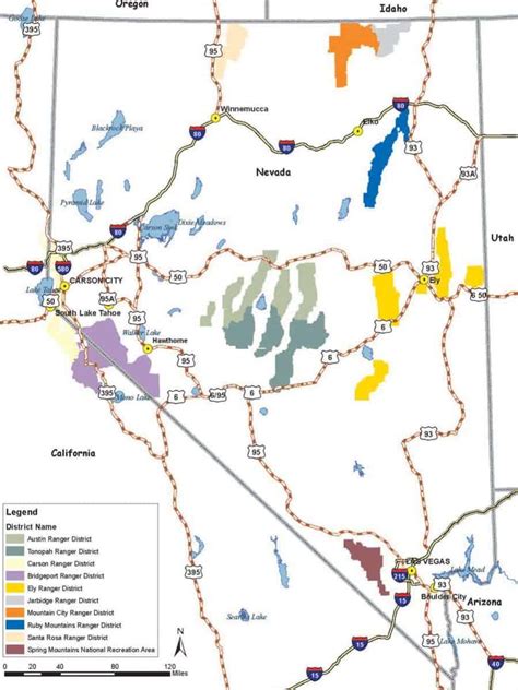 Humboldt Toiyabe Ranger Districts Map - TMBtent