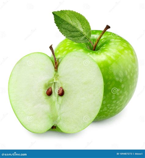 Green apple with leaf stock image. Image of nature, health - 109487273