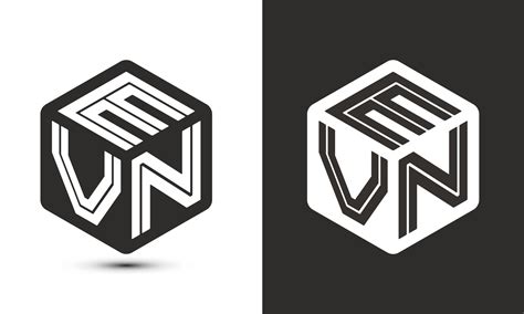 EVN letter logo design with illustrator cube logo, vector logo modern ...