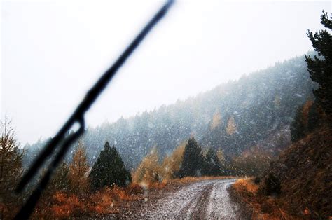 Mountain Road Snowing Snow free image download