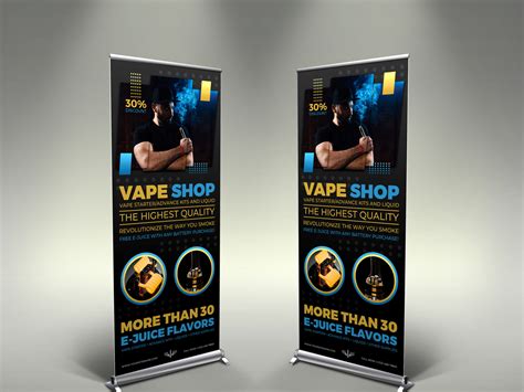 Vape Shop Signage Banner Roll Up Template by OWPictures on Dribbble